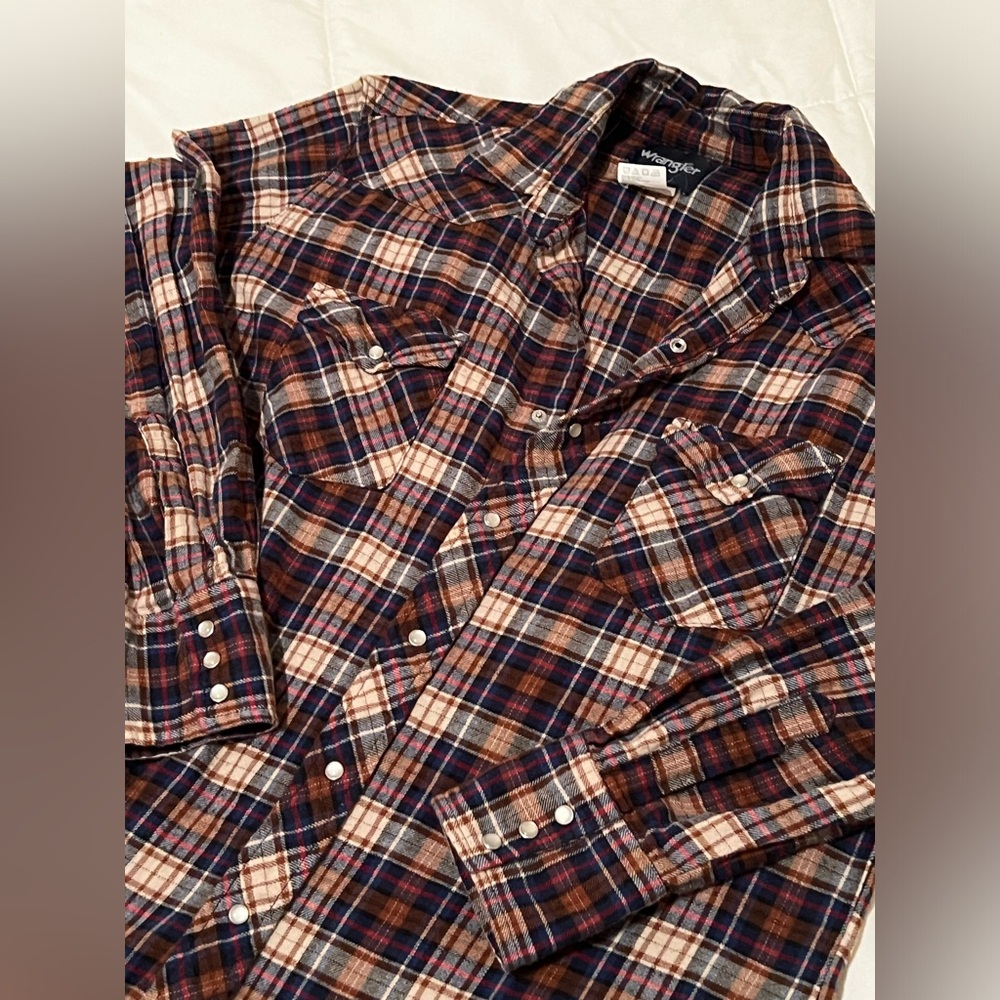Vintage Wrangler Men’s Pearl Snap Flannel | Size Large